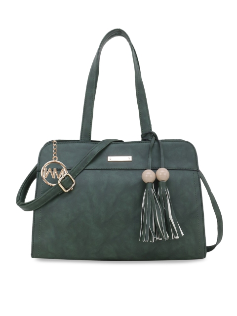 

WOMEN MARKS Green Solid Handheld Bag