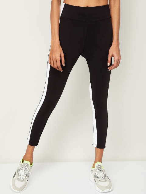 

Kappa Women Black & White Solid Cropped Tights