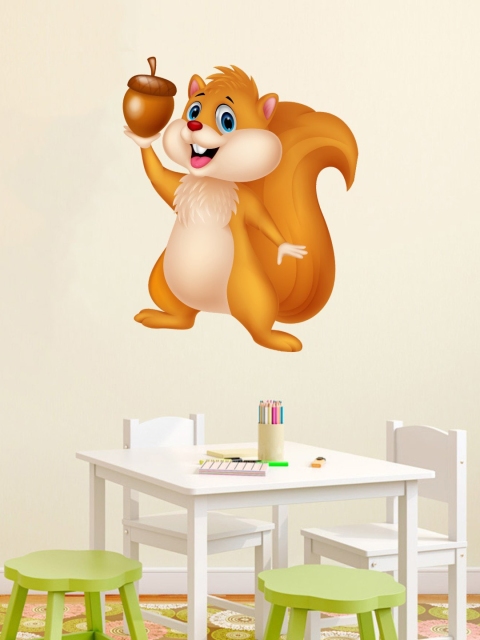 

rawpockets Orange & Brown Cute Squirrel Wall Sticker
