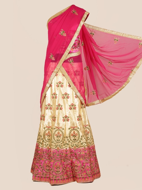 

Pothys Pink Embroidered Half Saree
