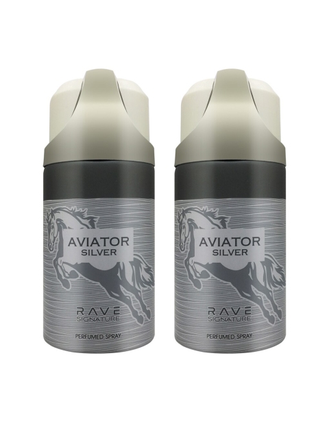 

Rave Unisex Signature Aviator Silver Deodorant 250ml Pack of 2, Transparent