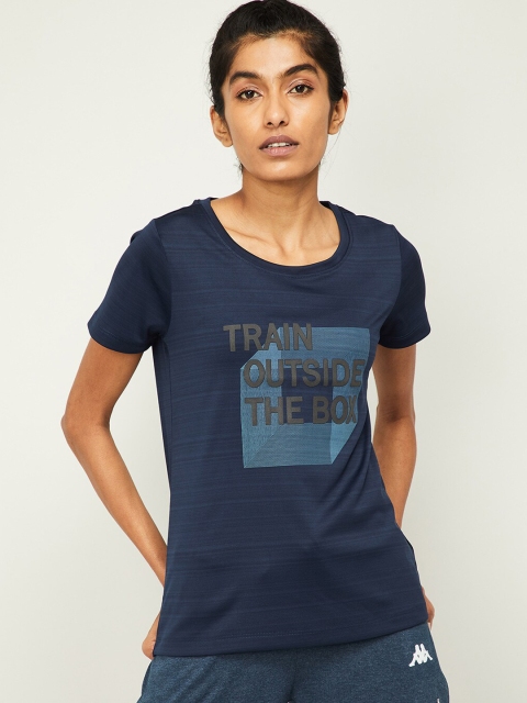 

Kappa Women Navy Blue Printed Round Neck T-shirt