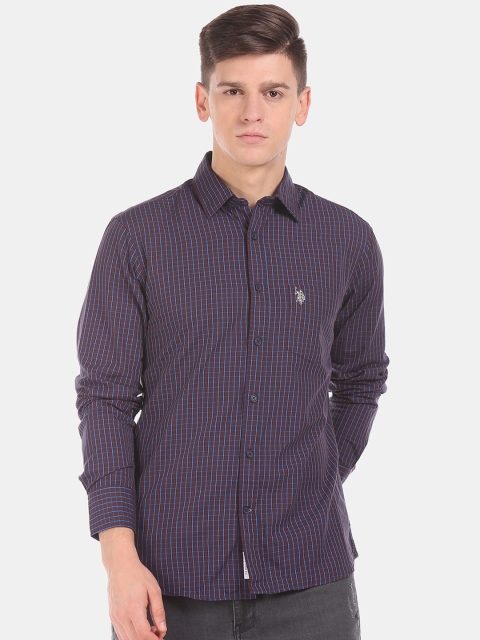 

U.S. Polo Assn. Men Brown Regular Fit Striped Casual Shirt