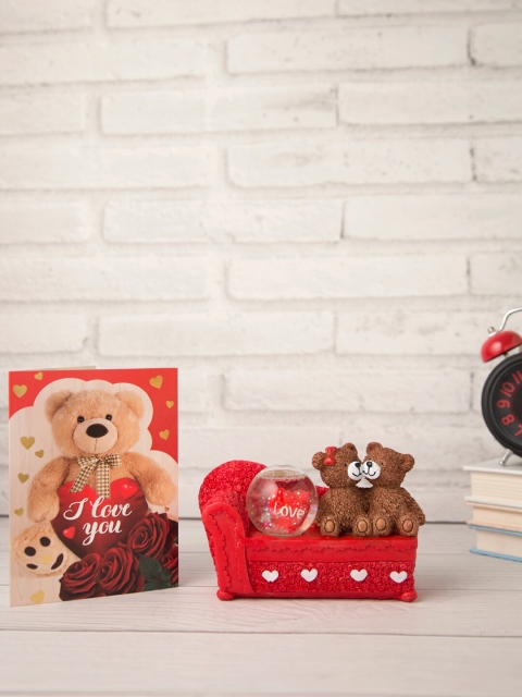 

Archies Red & Brown Valentine Special Showpiece With Greeting Card