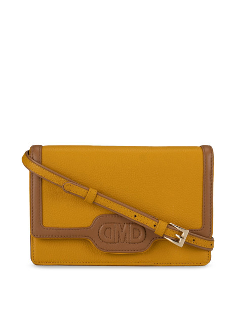 

Da Milano Yellow Solid Leather Sling Bag