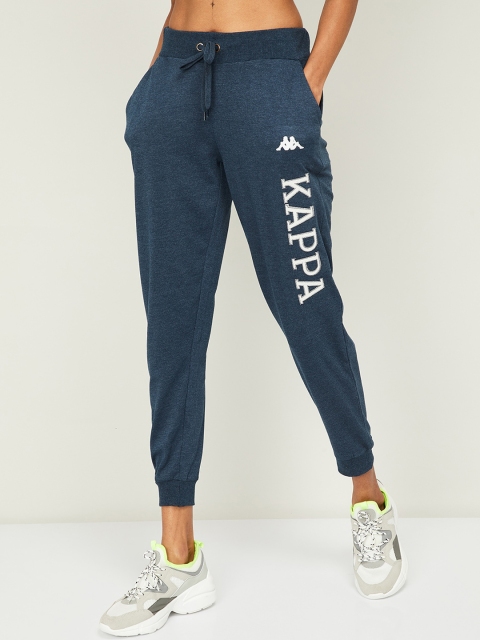 

Kappa Women Blue & White Brand Logo Joggers