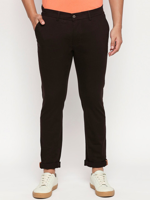 

Basics Men Brown Tapered Fit Solid Chinos