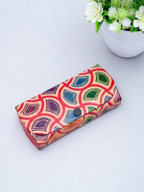 

Golden Peacock Magenta Pink & Green Hand-Painted Leather Sunglasses Case