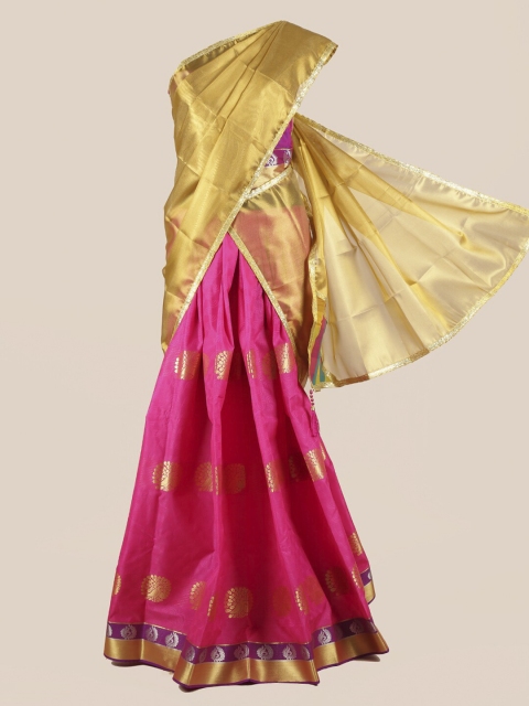 

Pothys Gold-Toned Woven Design Half Saree