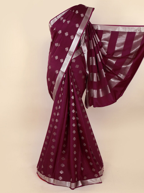 

Pothys Maroon Pure Silk Woven Design Mysore Silk Saree