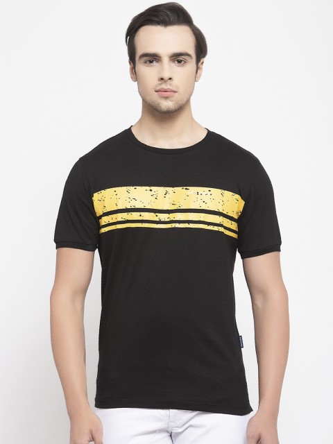 

Allen Cooper Men Black Striped Round Neck T-shirt