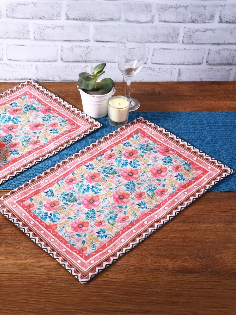 

ROMEE Set Of 6 Pink Floral Printed Table Placemats