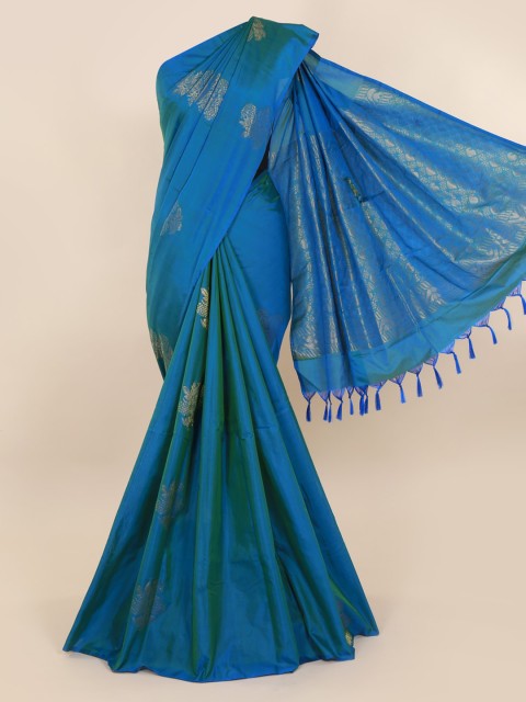 

Pothys Blue Woven Design Silk Cotton Saree