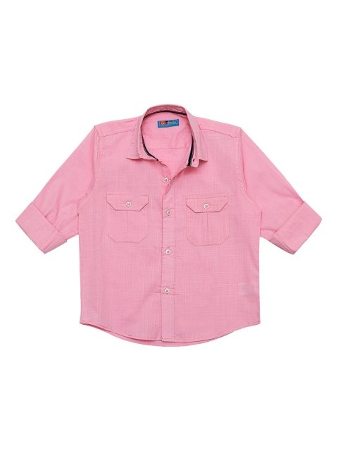 

Kid Studio Boys Pink Regular Fit Solid Casual Shirt