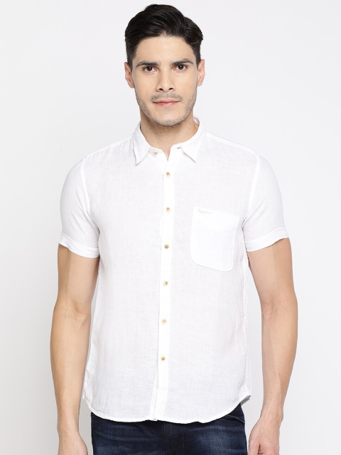 

Pepe Jeans Men White Regular Fit Solid Casual Shirt
