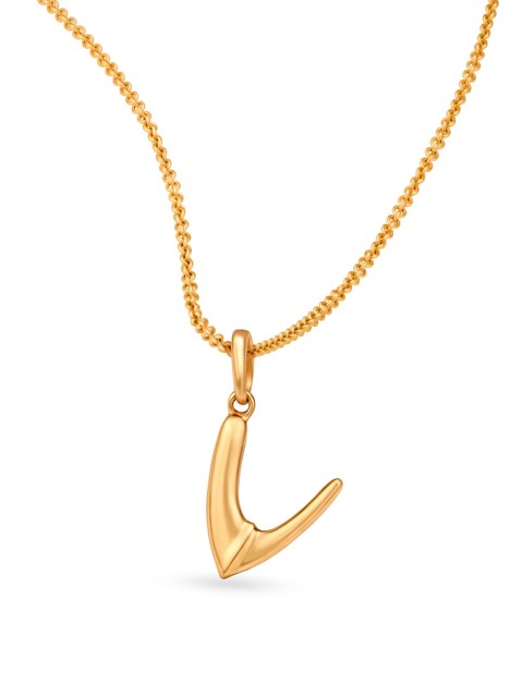 

Mia by Tanishq Women Letter Perfect 'V' Gold Pendant 14 Kt