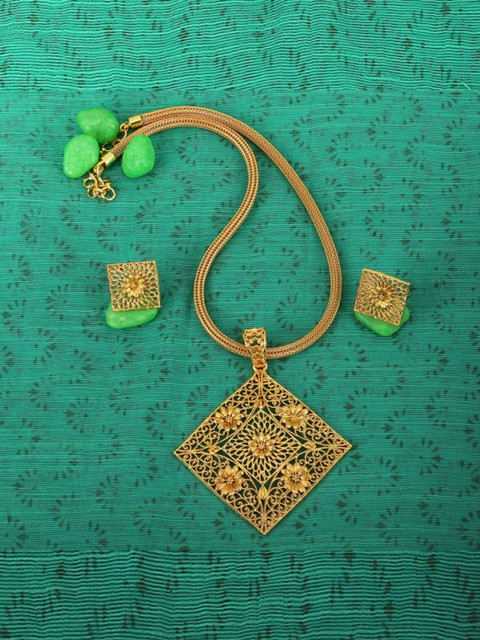 

Adwitiya Collection Gold Plated Pendant