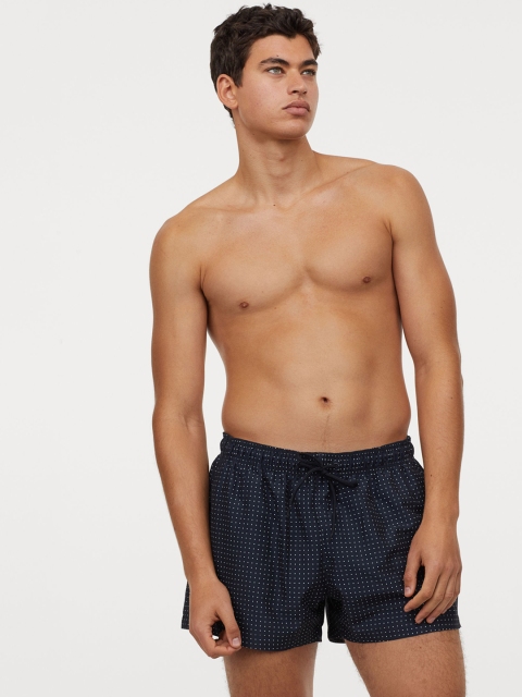 

H&M Men Blue Solid Regular Fit Swim Shorts