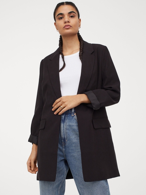 

H&M Women Black Longline Sustainable Jacket