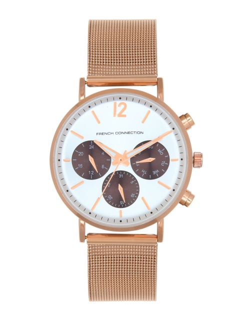 

French Connection Men Silver-Toned & Rose Gold Analogue Watch FCL0010RGM