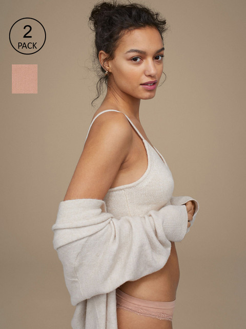 

H&M Women Beige 2-Pack Lace Brazilian Briefs