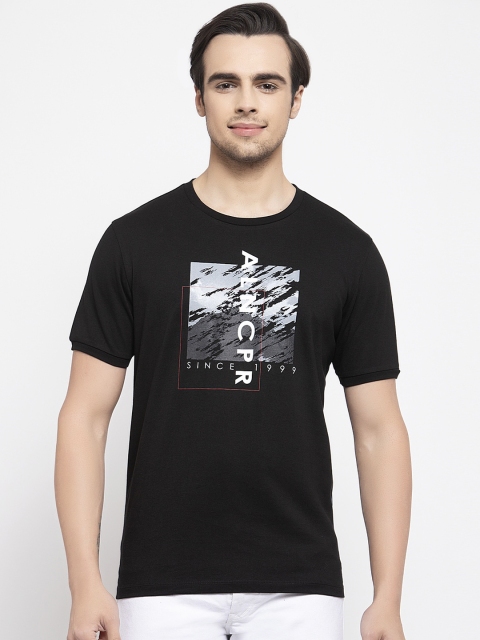 

Allen Cooper Men Black Slim Fit Printed Round Neck T-shirt