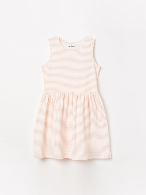 

Fame Forever by Lifestyle Girls Off-White & Yellow Striped Fit and Flare Dress