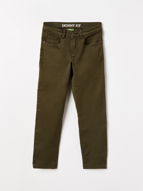 

Bossini Girls Olive Green Regular Fit Mid-Rise Clean Look Jeans