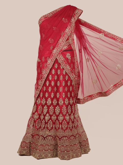 

Pothys Maroon Embroidered Half Saree