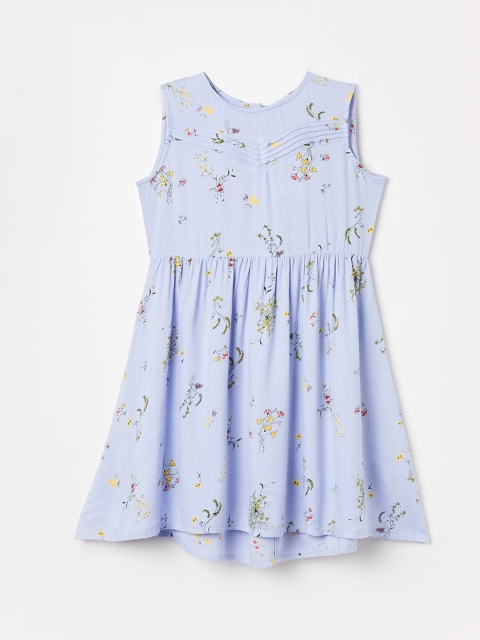 

Bossini Girls Blue & Green Floral Printed Fit and Flare Dress
