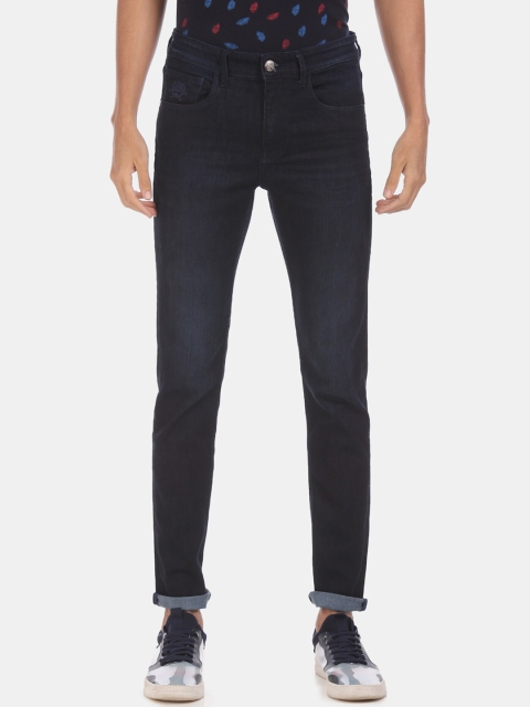 

U.S. Polo Assn. Denim Co. Men Navy Blue Tapered Fit Mid-Rise Clean Look Stretchable Jeans