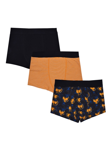 

Charm n Cherish Boys Pack Of 3 Multicoloured Printed Trunks BWTR8, Black