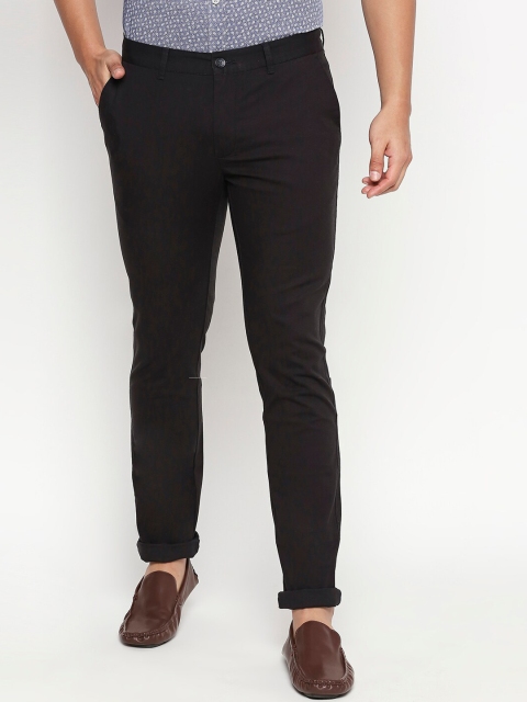 

Basics Men Black Tapered Fit Solid Regular Trousers