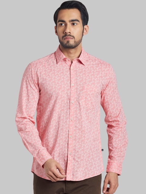 

Parx Men Pink & White Slim Fit Printed Cotton Casual Shirt