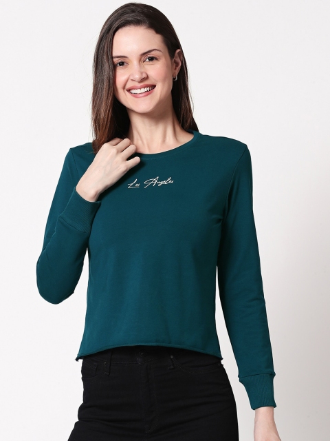 

Zeyo Women Teal Solid Top