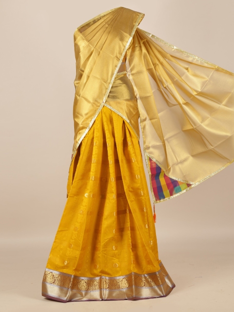 

Pothys Gold-Toned Woven Design Half Saree