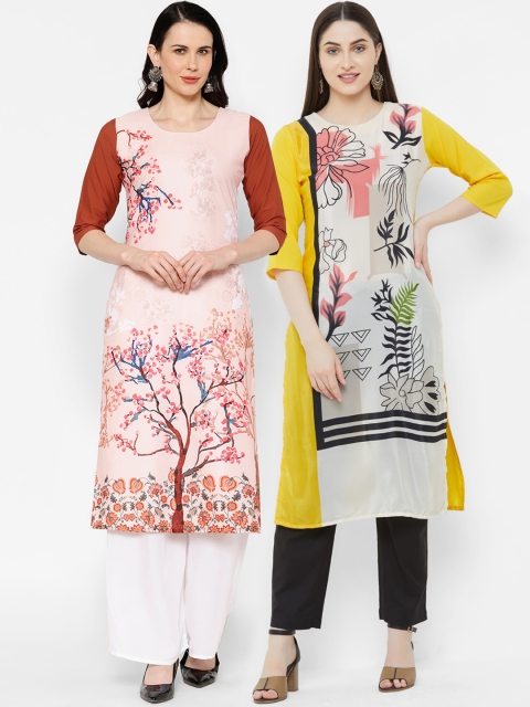 

7Threads Women Multicoloured Embroidered Straight Kurta, Multi