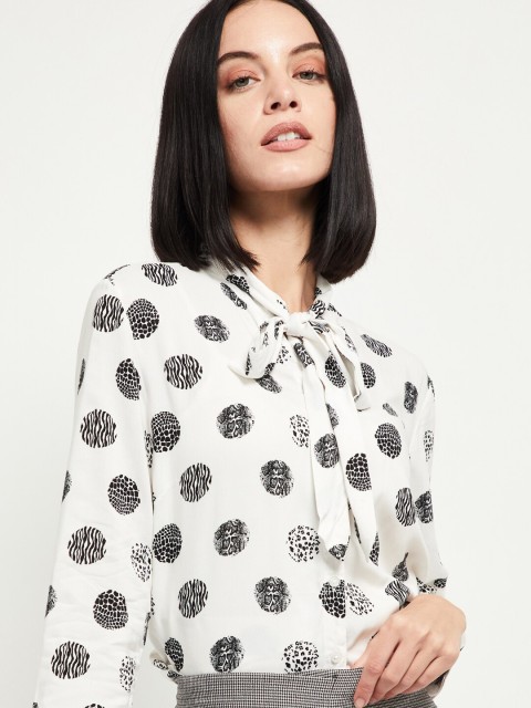 

max Women Cream-Coloured Printed Top