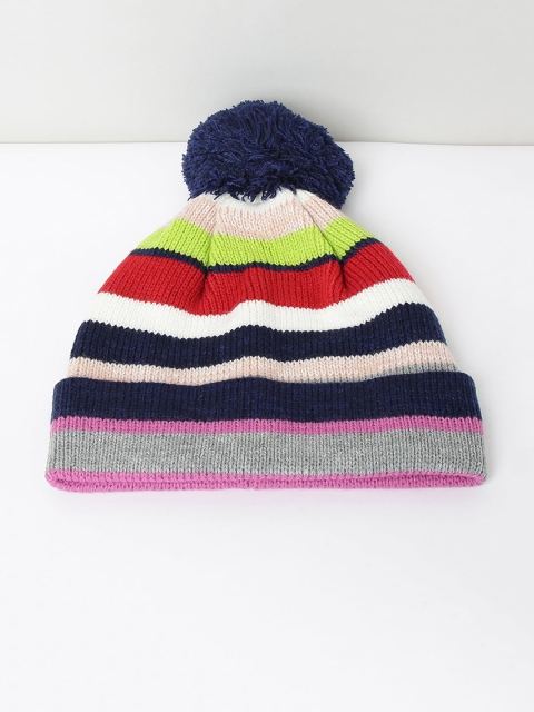 max Women Red & Navy Blue Colourblocked Beanie