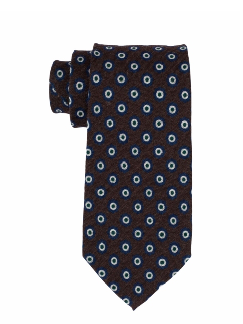 

The Tie Hub Men Brown & Blue Woven Design Pure Silk Broad Tie