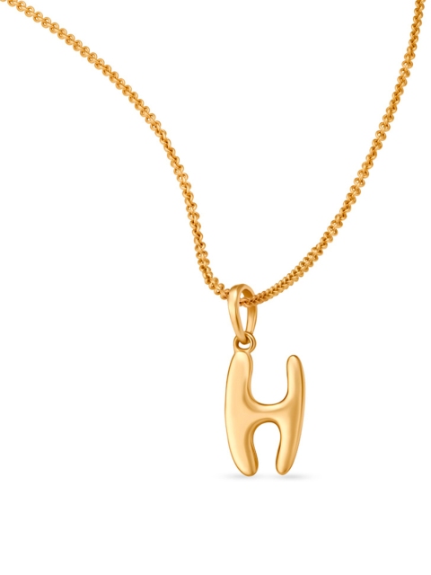 

Mia by Tanishq Women Letter Perfect 'H' Gold Pendant 14 Kt