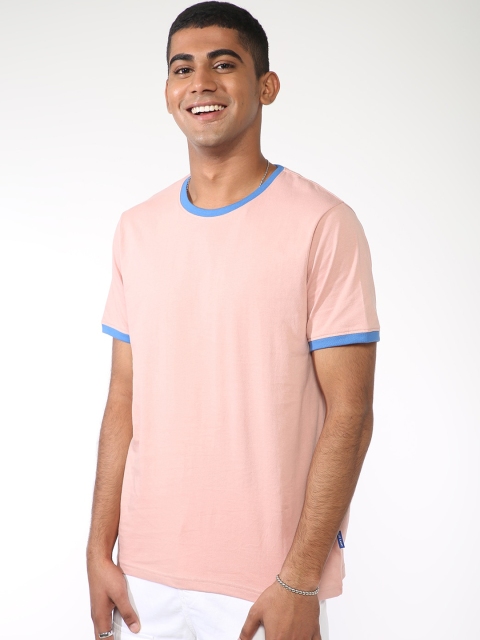 

Blue Saint Men Pink Solid Round Neck T-shirt