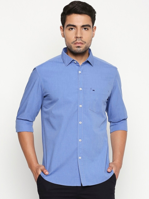 

Basics Men Blue Slim Fit Solid Casual Shirt