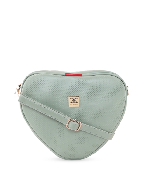 

ESBEDA Green Textured Heart Sling Bag