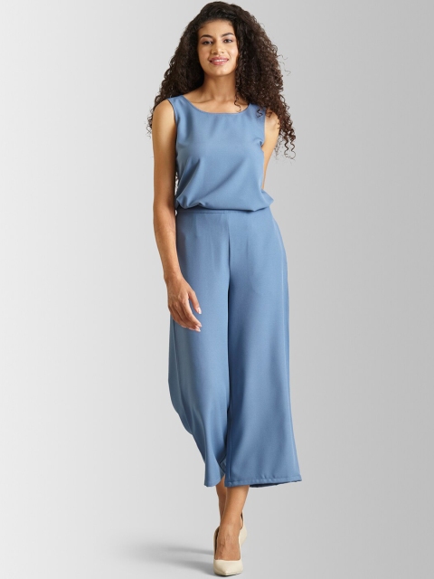 

FableStreet Women Blue Solid Top with Trousers