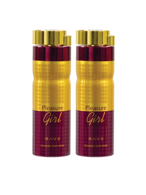 

RAVE Pleasure Girl Gold Deodorant 200ml Pack of 2, Transparent