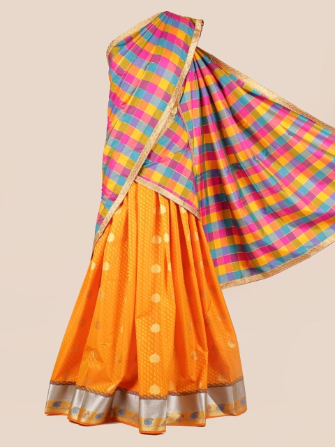 

Pothys Multicoloured Woven Design Silk Cotton Traditional Half Saree, Multi