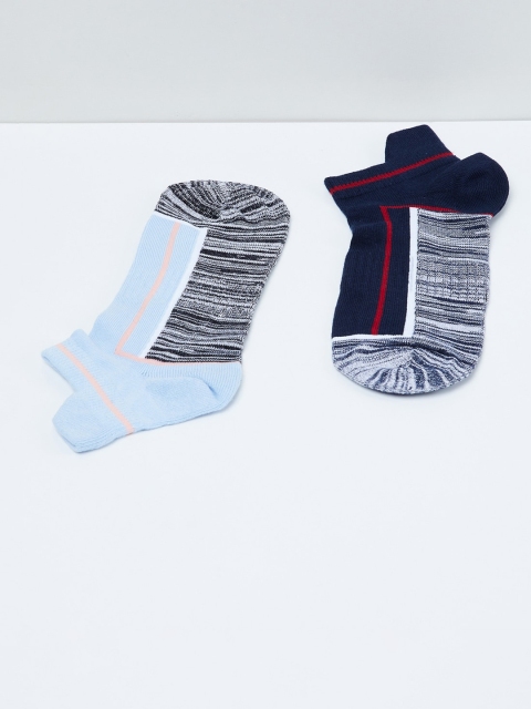 

max Boys Pack Of 2 Patterned Ankle-Length Socks, Blue