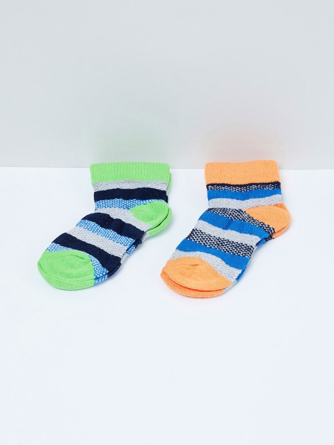 

max Boys Pack Of 2 Striped Above Ankle-Length Socks, Blue