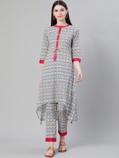 

ZIYAA Women Multicoloured Printed Kurta with Trousers, Multi
